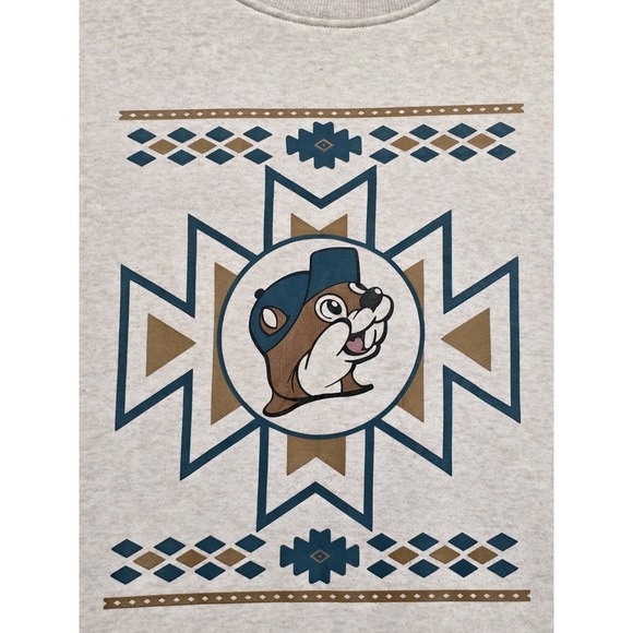Buc-ees Aztec Tunic Pullover‎ Sweatshirt Soft Womens Large Beige - Picture 5 of 12
